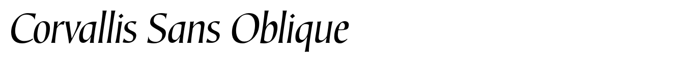 Corvallis Sans Oblique